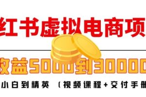 【副业4034期】小红书怎么赚钱：小红书虚拟电商项目 (视频课程+交付手册)