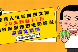 【副业3193期】电影解说文案怎么写：猿真人50天粉丝17万，深度电影解说文案课