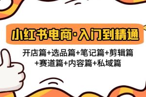 【副业4295期】小红书开店怎么赚钱：入门到精通开店篇+选品篇+笔记篇+剪辑篇+赛道篇+内容篇+私域篇