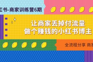 【副业4210期】小红书怎么开店：做个赚钱的小红书博主，小红书-商家训练营第12期
