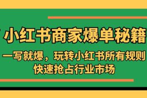 【第4521期】小红书怎么开店：小红书·商家爆单秘籍，玩转小红书所有规则