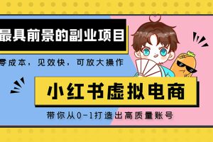 【第4500期】小红书虚拟电商项目：带你打造出日赚2000+高质量小红书账号
