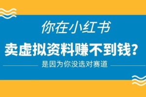 【第4833期】小红书虚拟资料项目：小红书卖虚拟资料的正确赛道，一部手机操作