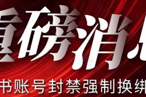 【第5949期】小红书换绑黑科技：最新小红书账号封禁强制换绑技术，可日赚300
