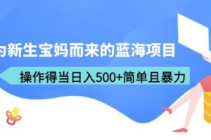 【第5310期】小红书宝宝起名，新生宝妈蓝海项目，操作得当日入500+简单暴力（教程+工具）【揭秘】