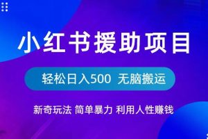 【第5356期】小红书流浪狗援助项目新奇玩法，简单暴力，无脑搬运轻松日入500【全套】