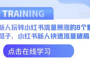 【第5343期】小红书怎么推广：新人玩转小红书流量暴涨的8个野路子，小红书新人快速流量破局