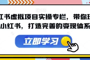 【第5821期】小红书虚拟资料项目：小红书虚拟项目实操，带你玩转小红书，打造完善的变现体系
