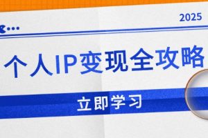 【第8923期】个人IP变现全攻略：私域运营,微信技巧,公众号运营一网打尽