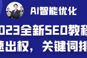 【第5375期】2023最新网站AI智能优化SEO教程，快速高权重，AI自动写文章+AI绘画配图