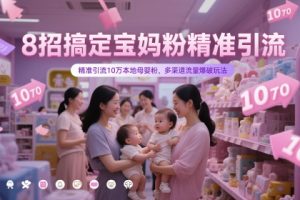 【第9471期】8招搞定宝妈粉精准引流，精准引流10万本地母婴粉，多渠道流量爆破玩法