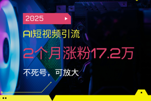【第9014期】2025AI短视频引流，2个月涨粉17.2万，不死号，可放大