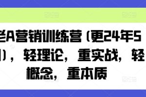 【第9175期】老A营销训练营，轻理论，重实战，轻概念，重本质