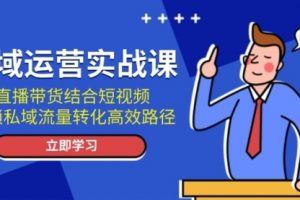 【第8728期】私域运营实战课:直播带货结合短视频,解锁私域流量转化高效路径