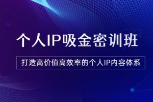 【副业3609】ip打造策略《个人IP吸金密训班》打造高价值高效率的个人IP（价值12800）