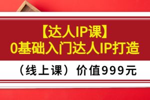 【副业3574】个人ip打造课：0基础入门达人IP打造变现（价值999）