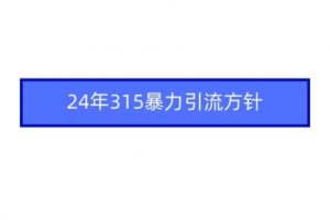 【第7173期】2024年315暴力引流方针