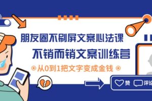 【副业3935】朋友圈卖货怎么推广：朋友圈不刷屏文案心法课
