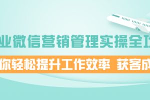 【副业2457期】玩转企业微信：企业微信营销管理实操全攻略（视频+文档）