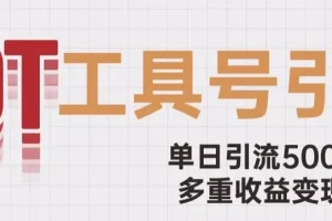 【第6218期】用工具号来破局，单日引流500+一条广告4位数多重收益变现玩法