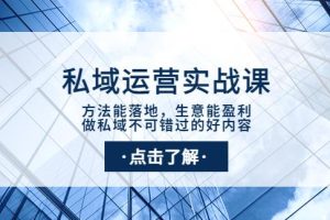 【副业3735】私域流量怎么运营：做私域不可错过的私域运营实战课