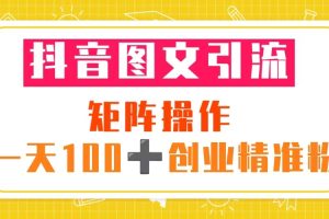 【第4761期】抖音引流推广怎么做:抖音图文引流,一天100+创业粉(教程+素材)