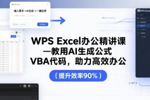 【第9641期】夏老师WPS Excel办公精讲课，教用AI生成公式，VBA代码助力高效办公