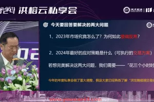 【第6752期】2024洪榕私享会 -洪榕云私享会2023.12.31视频（5小时 ）