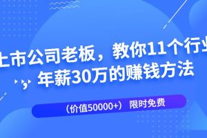 【第35期】上市公司老板，教你11个行业，年薪30万的赚钱方法（价值50000+）