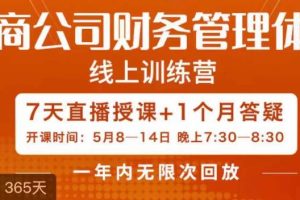 【第5451期】电商财务怎么做账：电商公司财务体系学习班，电商会计视频教程全集