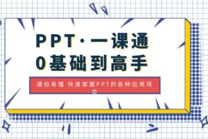 【副业4299期】PPT怎么做：0基础到高手：通俗易懂快速掌握PPT的各种场合应用