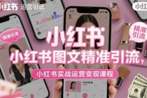 小红书图文精准引流，小红书实战运营变现课程