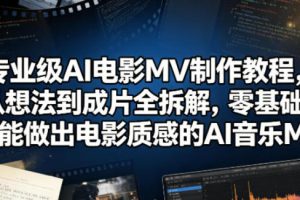 专业级AI电影MV制作教程，做出电影质感的AI音乐MV